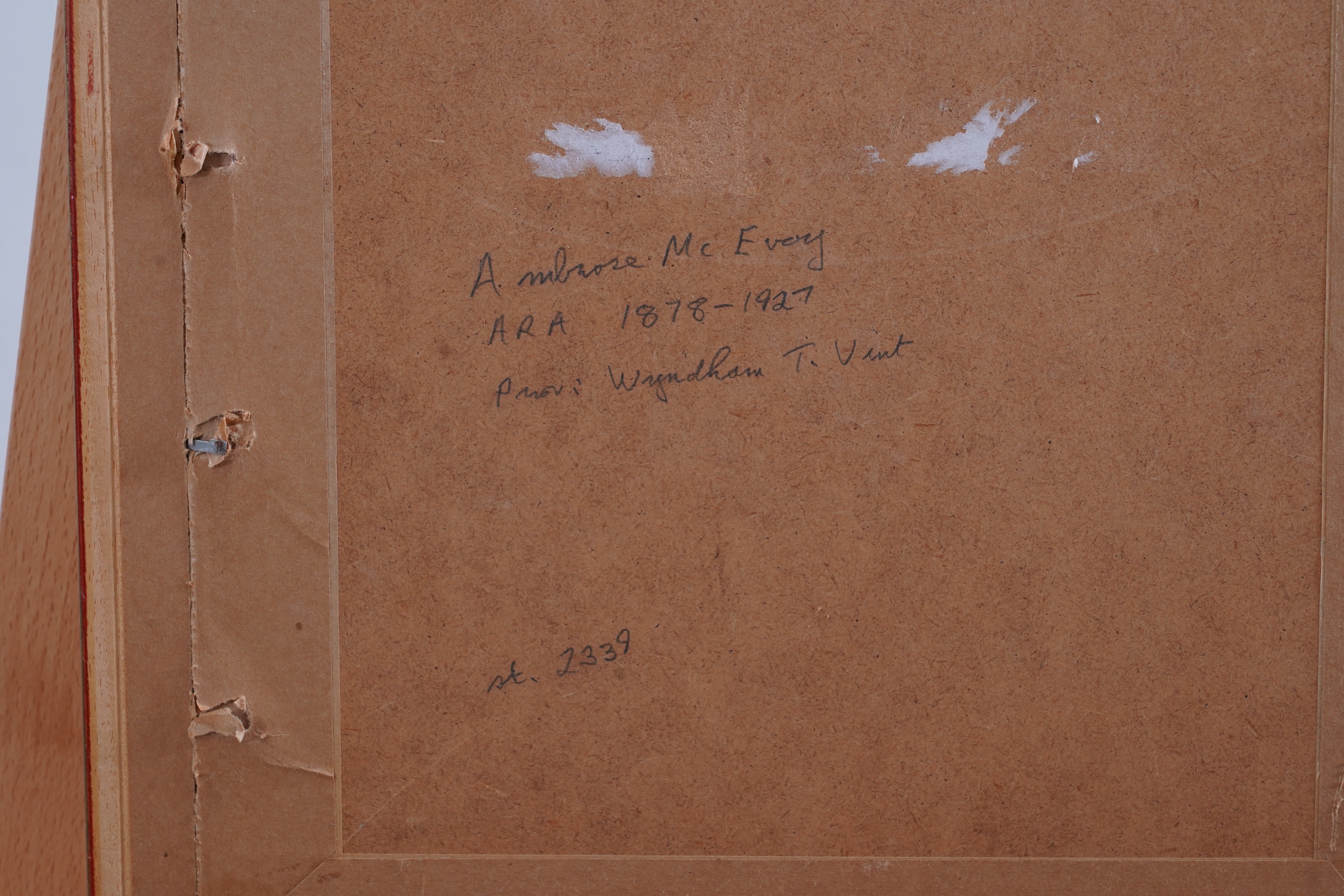 Ambrose McEvoy, 1878-1927, A half-length portrait of a nude figure seated in a chair